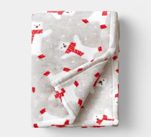 lot 41902 image: Christmas Tree Pattern Plush Throw Blanket