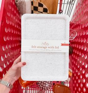 lot 41928 image: White Felt Storage Box with Lid