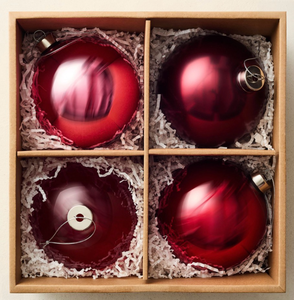 lot 41950 image: Red Glass Ball Ornaments Set, Shattered Resistant, 150mm