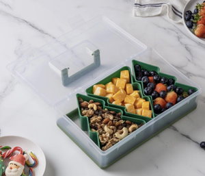 lot 41951 image: Cook With Color, TREES 3 Compartment Snacks Box