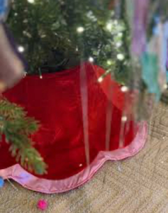 lot 41954 image: Red Velvet Tree Skirt