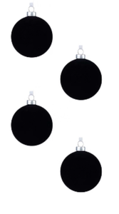 lot 41963 image: 9 Count Black Shatter Resistant Velvet Ornament Set