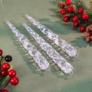 lot 41990 image: Clear Acrylic Icicle Ornaments - Set of 10