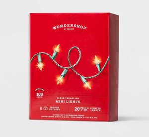 lot 42001 image: Wondershop Clear Mini Christmas String Lights - 100 Count