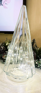 lot 42006 image: Textured Glass Light Up Christmas Tree Decoration