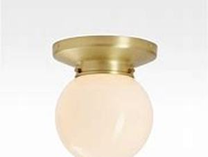 lot 41639 image: Modern Glass Globe Flush Mount Light Fixture
