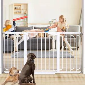 lot 519 image: $99 Cumbor Extra Wide Baby Gate 29.7-57 for Stairs, White