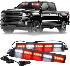 lot 523 image: $85 XRIDONSEN 34-Inch Emergency Visor Lights, 40 LED RedWhite Strobe