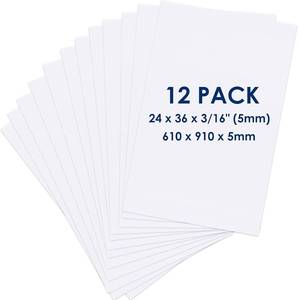 lot 526 image: $66 Foam Board 24x36x316 5mm White Double-Sided 12 Pack Acid-Free