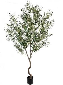 lot 529 image: $168 8ft Olive Tree in Pot - Faux Silk Plant, 3200 Leaves