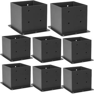 lot 535 image: $116 6x6 Post Base (8pc), 5.6x5.6, 13GA Steel, Black Powder Coat
