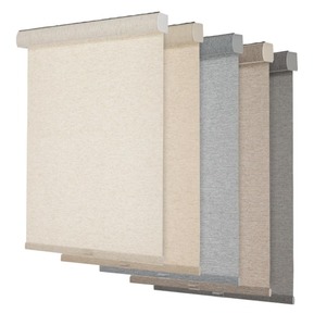 lot 537 image: $54 Persilux Light Filtering Roller Shades, Cordless, Linen, 22x72, Grey