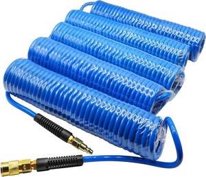 lot 546 image: $70 YOTOO 5-Pack Polyurethane Recoil Air Hose, 14 ID x 25, BLACK
