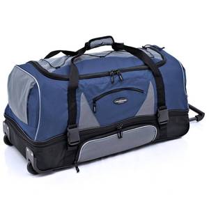lot 550 image: 30 in. BlueGray 2-Section Drop-Bottom Duffel with Blade Wheels