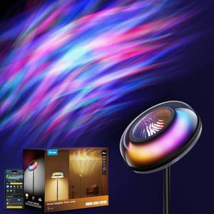 lot 554 image: $150 Govee Uplighter Floor Lamp with RGBIC Ripple Projector, Alexa