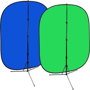 lot 589 image: $68 Fotodiox 5x7 Collapsible Chromakey GreenBlue 2-in-1 Background