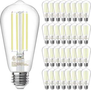lot 595 image: TJOY 32 Pack Vintage Edison LED Bulbs, 60W Equivalent, E26 5000K