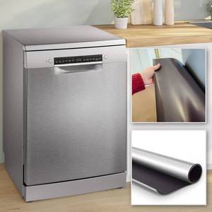 lot 602 image: Stainless Steel Dishwasher Magnet Cover (23x25) Black Panel