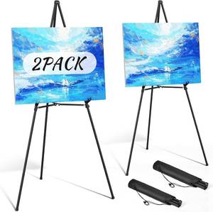 lot 615 image: Easel Stand for Sign 70 Adjustable Portable Metal Easel 2-Pack
