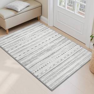 lot 617 image: 10x14ft Area Rug Non-Slip Washable Low-Pile Area Rug, Grey