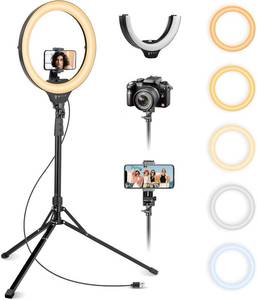 lot 619 image: Aureday 14 Selfie Ring Light with 62 Tripod & Phone Holder