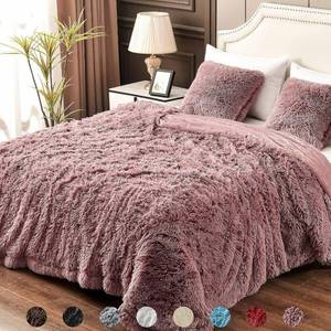 lot 641 image: YUSOKI Long Faux Fur Twin Blanket, 2 Layers, 3.4lb, Pink 60x80