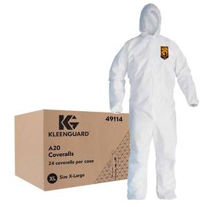 lot 642 image: $122 Kleenguard A20 Breathable Hooded Coveralls REFLEX Zip Front XL-2XL
