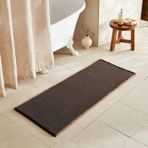 lot 659 image: $70 Waffle Runner Rug 60x24, Non-Slip, Quick-Dry, KhakiBlack