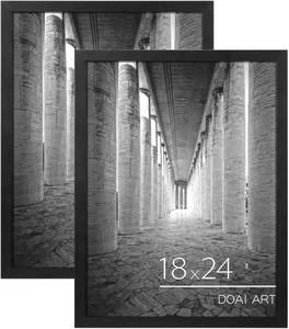 lot 694 image: DOAI ART 18x24 Poster Frame 2 Pack, Black - Wall Picture Frames