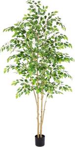 lot 702 image: $120 Nafresh Tall UV-Resistant Ficus Tree Artificial, 7ft