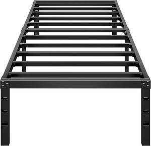 lot 719 image: Metal Platform Bed Frame, 18-Inch Tall, No Box Spring, Twin, Black