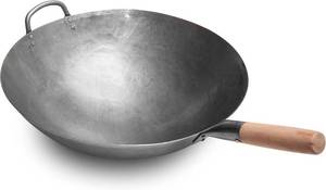 lot 732 image: $73 Craft Wok 16 Inch Hammered Carbon Steel Pow Wok with Helper Handle