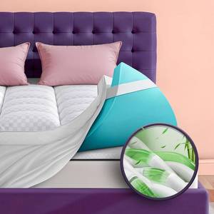 lot 734 image: $120 Dual Layer 4-Inch Memory Foam Mattress Topper with 2-Inch Pillow