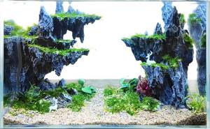 lot 737 image: $89 Fish Tank Rocks Decor. Aquarium Decoration Model. Easy Aquascaping