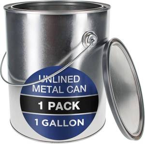 lot 739 image: 12 Pack 1 Gallon Metal Paint Cans with Lid, Bail Handle