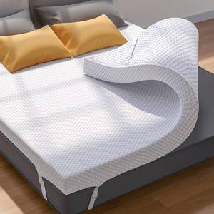 lot 747 image: $90 PERLECARE 3-Inch Gel Foam Mattress Topper Cooling Non Slip Queen