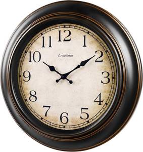lot 749 image: 18 Inch Vintage Wall Clock - Battery Operated, Silent, Bronze