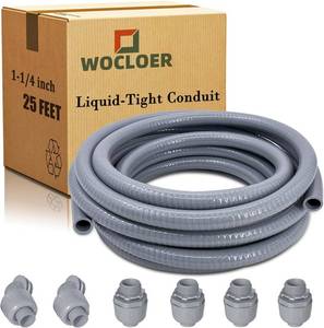 lot 752 image: $65 Liquid-Tight Conduit Kit 1-14 in, 25 ft with fittings