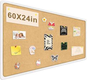 lot 774 image: Bulletin Board 60x24 Felt Pin Board - Cork Alternative, Foldable