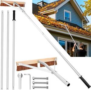 lot 782 image: $57 Leaf Roof Brush and Roof Rake, 21 ft Adjustable Cleaning Tool