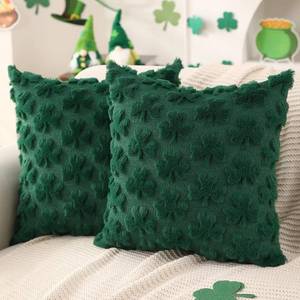 lot 797 image: DFXSZ St Patricks Day Pillow Covers 18x18 Set of 2 Shamrock Green
