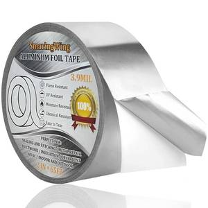 lot 34851 image: Aluminum Foil Duct Tape Heavy Duty Waterproof, Premium Silver Metal HVAC Heat Tapes (265Feet,3.9mil), High Temperature, Dryer Vent Insulation Tape for Ductwork, Ducting, Sealing, Patching, Furnace - Retail $7