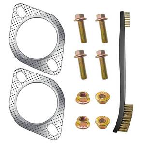 lot 34852 image: 2Pcs 2.5 Exhaust Gasket 2 Bolt for 2.5 Inch Muffler Flange Manifold 120-06310-0002 High Temperature w 4Pcs Exhaust Bolts Repair kit for Cars Trucks - Retail $13