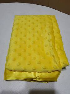 lot 34861 image: Baby Soft Minky Polyester Blanket with Satin Backing Baby Gifts for Boys and Girls (Yellow, 30x 40) - Retail $20