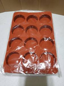 lot 34873 image: 2 Pack Round Silicone Soap Molds, 12 Cavity 2.1 Cylinder Silicone Molds for Soap Making, DIY Bath Bombs, Shower Steamer, Lotion Bars, Loofah Soap (Brick-Red) - Retail $10