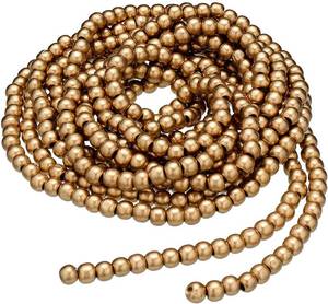 lot 34879 image: Christmas Wooden Bead Garland Wood Bead Garland Christmas Tree Decorations for Xmas Holiday Favors, 12 Feet (Gold) - Retail $15