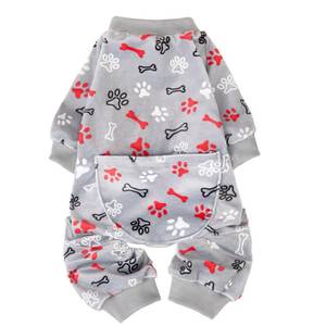 lot 34905 image: Soft Fleece Dog Pajamas for Small Medium Dogs, Dog Onesie Puppy Sweaters Clothes Jumpsuit Pjs, Cute Jammies Cat Coat Pet Costume Apparel - Retail $16