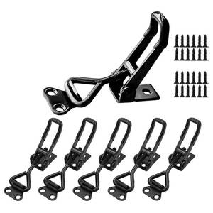 lot 34908 image: 4Pack Toggle Clamp Latch 100KG 220LBS Holding Capacity 4001Pull Adjustable Quick Release Hasp Clamps Black Metal Toggle Latch Catch Set for Smoker Cabinet Boxes Case Trunk Jig - Retail $8