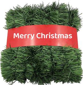 lot 34927 image: 50FT Christmas Garland, 2 Pack Artificial Pine Garland Green - Soft Realistic Garland for Stair Railing, Fireplace Mantle, Front Door, Christmas Tree Decorations, Holiday Party Decor - Retail $10