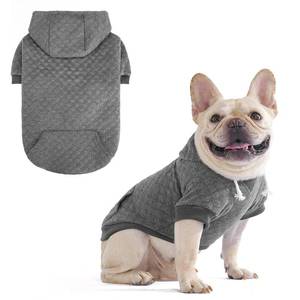 lot 34937 image: Dog Hoodie for Small Medium Large Dogs, Ultra-Warm & Soft Winter Fall Fleece Dog Hooded Sweatshirt Clothes Sweater, Lightweight Pullover Coat for Boy Girl Bulldog Pitbull Puppy Cats, Gray S-M - Retail $10